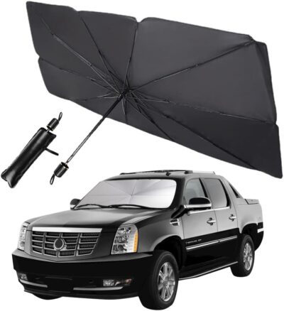 VAGURFO Car Sunshade Umbrella,Upgraded Windshield Cover Sun Shade,UV Reflecting Portable Front Window Cover,Universal Car Windshield Sunshades,UV Block for Front Windows,Fits Most Vehicles (55"x 31") - Image 2