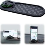 Multifunctional Car Anti-Slip Mat, Dashboard Mat with Temporary Parking Number Display, One-Size-Fits-All Anti-Slip Car Mat with 360° Rotatable Phone Bracket (Style A-1)