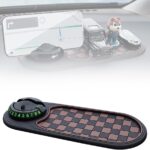 AIIONP Multifunction Car Anti-Slip Mat, 360° Rotatable Mobile Phone Bracket Holders Car Dashboard Pad with Temporary Parking Number, Large Mat for Phones Sunglasses Keys Gadgets Car Accessories