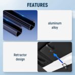 Automatic Retractable Car Sunshade, 2025 Upgrade Adjustable Auto Sunshades, Suction Cup Sunshade for Various Models, UV Rays Blocker for Drivers, Foldable 27x53inch (1Set) - Image 5