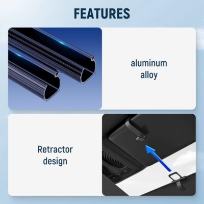 Automatic Retractable Car Sunshade, 2025 Upgrade Adjustable Auto Sunshades, Suction Cup Sunshade for Various Models, UV Rays Blocker for Drivers, Foldable 27x53inch (1Set) - Image 5