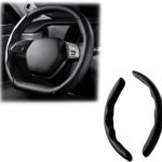 LoyaForba Car Steering Wheel Cover, Universal 15 Inch Leather Segmented Auto Steering Wheel Protector, Anti-Slip and Soft Breathable, Car Interior Accessories for Most Vehicle, SUV, Truck (Black)