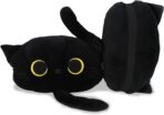 Black Cat Car Headrest Pillow Neck Support Plush Cushion for Driving Seat (2 pcs)