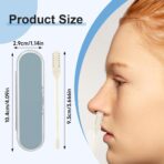Nasal Hair Cutter for Women Men,2025 Upgraded Manual 360° Rotating Nostril Hair Removal Tool Double Sided Nose Hair Blade,Nose Hair Trimmer with Ear Picker for Travel Essentials (Beige, 3 packs) - Image 6