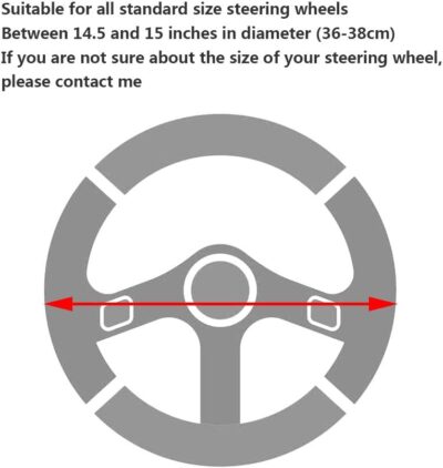 Breathable Stretch Elastic Steering Wheel Cover, Cool in Summer and Warm in Winter, Soft Microfiber Ice Silk Cloth Fabric, Universal 14.5-15 in, Fit Suvs, Vans, Sedans, Cars, Trucks (A-Black+) - Image 3