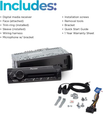 Pioneer MVH-S322BT Bluetooth Car Stereo with USB/AUX Inputs, Smartphone Connectivity, Pioneer Smart Snyc, and Hands-Free Calling for Enhanced in-Car Audio Experience - Image 7