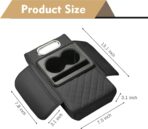 Car Armrest Cushion, Leather Waterproof Center Console Cover, 5-in-1 Arm Rest Cover with Storage Box, Cup Holder, Tissue Box, Phone Slot, Universal for Most Cars (Black) - Image 2