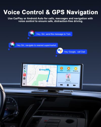 Avylet 8.1'' Wireless Apple Carplay Screen for Car, Android Auto with Backup Camera, Portable Car Stereo Touchscreen with OTA/GPS Navigation/Mirror Link/Voice Control/Bluetooth/AUX/FM/WiFi - Image 3