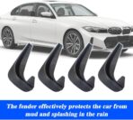 4PCS Car Mud Flaps, Mud Guard, Fender Guard, Splash Guard, Front & Rear Side Mud Guard, Wheel & Tire Splash Guards, Fender Against Sewage, Mud, Dust, Snow, No Drilling Mudguards Universal for Most Car - Image 5