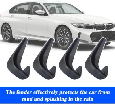 4PCS Car Mud Flaps, Mud Guard, Fender Guard, Splash Guard, Front & Rear Side Mud Guard, Wheel & Tire Splash Guards, Fender Against Sewage, Mud, Dust, Snow, No Drilling Mudguards Universal for Most Car - Image 5