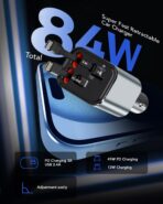 84W Upgraded Retractable Car Charger Adapter for iPhone 17,4 in 1 Fast Charging Car Phone Charger,USB C Car Truck Accessories,Road Trip Essentials Gift for Men for iPhone 17/16/15,Galaxy S26,Pixel 10 - Image 4