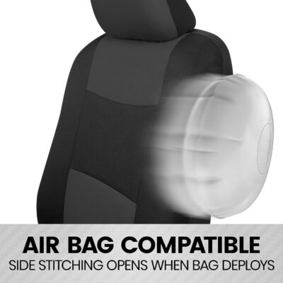 BDK PolyPro 2-Pack Front Car Seat Covers Set in Charcoal/Black - Front Seat Covers for Cars Trucks Vans SUVs Sedans, Easy to Install Front Car Seat Cover Protection, Universal Fit Car Accessories - Image 5