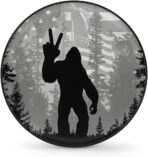 Spare Tire Cover Bigfoot American Flag Wheel Covers Protectors Waterproof Dust-Proof Universal Fit Trailer, RV, SUV and Many Vehicle (14" for tire Diameter 25.59"-27.16")