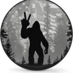 Spare Tire Cover Bigfoot American Flag Wheel Covers Protectors Waterproof Dust-Proof Universal Fit Trailer, RV, SUV and Many Vehicle (14" for tire Diameter 25.59"-27.16")