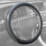 Motor Trend White Steering Wheel Cover - Dotted Comfort Polyester Grip on Stitched Synthetic Leather, White/Black - Image 6