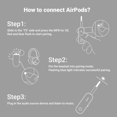 UGREEN Bluetooth Transmitter Receiver for 2 AirPods or BT Devices, Bluetooth Wireless Transmitter for Headphones, 3.5mm Aux Audio Jack Adapter for in-Flight TV Car Home Stereo System - Image 8