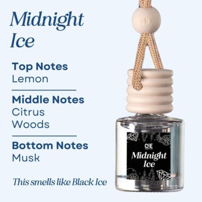 C&E Craft Co Hanging Car Air Freshener Diffuser 2 Pack, Long Lasting Fragrance Oil Car Freshener, Glass Bottle Auto Air Freshener, Made in USA (Midnight Ice) - Image 2