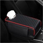 Memory Foam Car Armrest Cushion 2025 New Car Center Console Cushion Pad Car Truck Armrest Cover Auto Center Console Lid Center Armrest Cover Car Console Armrest Organizer Storage (Black and Red)
