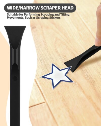 12 PCS Carbon Fiber Plastic Scrapers Tool, Non-Scratch Scraper Tool for Tight Spaces, Multi-Purpose Label Scraper Pen-Shaped, for Car Cleaning Supplies, Kitchen, Crevices, Stains (Black) - Image 6