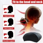 Car Neck Pillow, Memory Foam Ergonomic Auto Headrest Cushion Pillow, Relieve Driving Fatigue Car Neck Support Pillows, Comfortable Leather Vehicle Seat Pillows with Adjustable Strap (Black) - Image 4