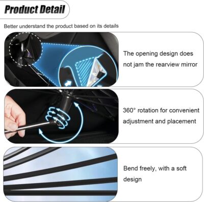 ZIMISI Car Windshield Sun Shade Umbrella, 55" x 31.5" Foldable Car UV Block Coating Shield Cover with 360° Rotation Handle, Front Window Heat Insulation Protection Accessory for Truck, SUV (L Size) - Image 3