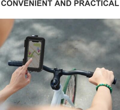 Waterproof Plastic Motorcycle Bike Phone Holder, Shockproof Handlebar Mount for Riding Navigation - Image 6