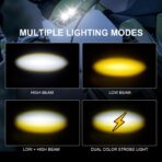 Dirt Bike Light Bar Kit, 4 Modes White Yellow Combo Front LED Headlight Kit with Strobe Universal for Dirt Bike Pit bike Ski-D oo G4 Motocross - Image 3