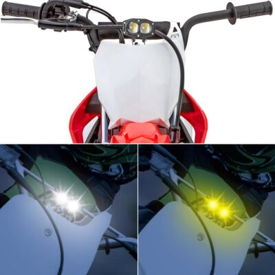 Dirt Bike Light Bar Kit, 4 Modes White Yellow Combo Front LED Headlight Kit with Strobe Universal for Dirt Bike Pit bike Ski-D oo G4 Motocross - Image 6