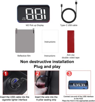 Car Speedometer KM/H GPS Head Up Display Digital Speed Meter Windshield Projector for Vehicles Auto Electronics Accessories Multi Functional LCD Display - Image 9