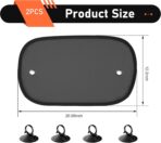 2 Pack Car Window Shades, Universal UV Protection Sunshade for Side Windows, Strong Light Glare Blocking Suction Cup Curtain, Privacy Shield for Baby Sleeping Camping Napping, Fit 98% Most Cars - Image 2