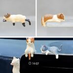 Cute Mini Car Cat Ornament, 5PCS Funny Vehicle Rear View Mirror & Dashboard Figurines Decoration, Automotive Interior Decor Accessories, Universal for SUV Sedan Truck - Image 4