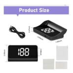 Car Heads Up Display, High-Definition Windshield Speedometer Projector, Car HUD Digital Speedometer, Universal Large Font Display HUD for Most Vehicles (White) - Image 2