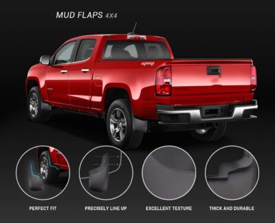 Tecoom Mud Flaps for Chevy Colorado/GMC Canyon Without Flares 2015-2022 Mud Guards Splash Guards Front and Rear Black Set of 4 - Image 3