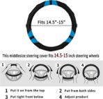 Achiou Blue Car Steering Wheel Cover Universal 15 inch with Grip Contours, Leather Auto for Men and Women Non-Slip Breathable Soft and Comfortable - Image 6