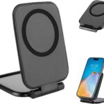 Magnetic Phone Holder for Car, Ultra Thin 3.5mm Foldable Car Phone Holder Mount, 270° Anti-Shake Phone Cradle Compatible with iPhone 17/16/15 & Android, Strong Vhb Adhesive for Laptop/Tablet/Home