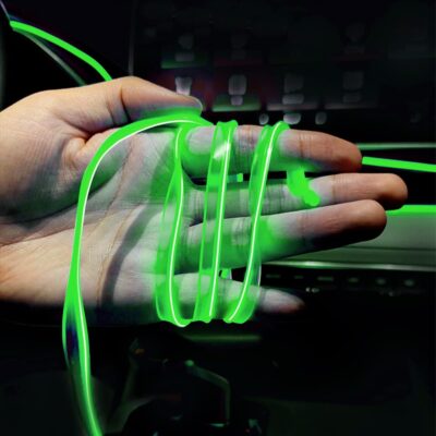 EL Wire LED Strip Lights, USB Auto Neon Light Strip with Sewing Edge, 16FT Electroluminescent Car Ambient Lighting Kit with Fuse Protection, Green - Image 6