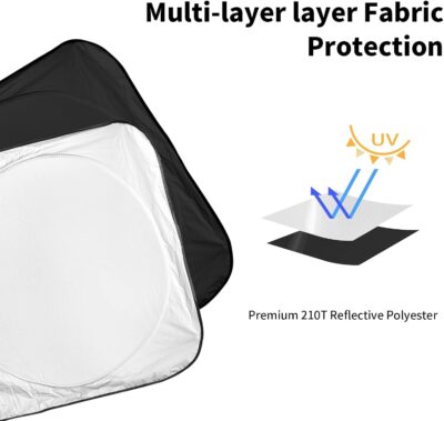 INSAUTO for Accord 2026 Windshield Sun Shade Sunshade Protector for Honda Accord 2021 2022 2023 2024 2025 Windshield Cover Sun Visor Foldable Window Heat Shield Reflector Blocks UV Ray Car Accessories - Image 6