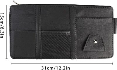 2 Packs Car Sun Visor Multi-Pocket Organizer for SUV & Truck, Auto Visor Storage Pouch with Big Zipper Pocket, Card Sleeve, Driving License, Insurance, Sunglasses, Pen, Key, Lipstick - Image 7
