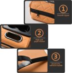 Car Armrest Cushion,5-in-1 Center Console Cover with 2 Storage Bags Cup Holder, Tissue Box Slot, Phone Slot for Sedans, Car Accessories Interior Organizers (Black red) - Image 5