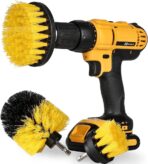 [3 Pack] Auto Detailing Drill Brush Set, Wheel Cleaner Brush, Car Cleaner Wash Brush Supplies Kit Fit Tire, Car Mats, Floor Mat, Bathroom and Auto Power Scrubber Brush Cleaning Sets