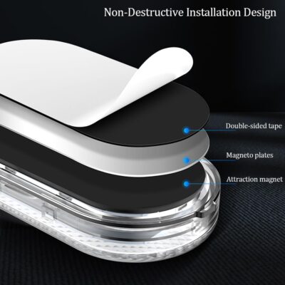 2 PCS Car Led Lights Interior,White Ambient Lighting Car Interior,USB Rechargeable Car Interior Reading Light,Portable Led Lights for Car - Image 2