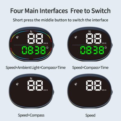 H3 Heads Up Display for Car Smart Speedometer HUD with Speed, Time, Direction Trip Distance, Overspeed/Fatigue Alert KM/H/MPH Switch. - Image 4