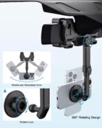 for MagSafe Car Mount Rearview Mirror [24 Strong Magnet] Magnetic Phone Holder for Car Rear View Mirror [4 Clip Stable] Phone Holders for Your Car for iPhone Air 17 Pro Max 16 15 14 13, All Smartphone - Image 5