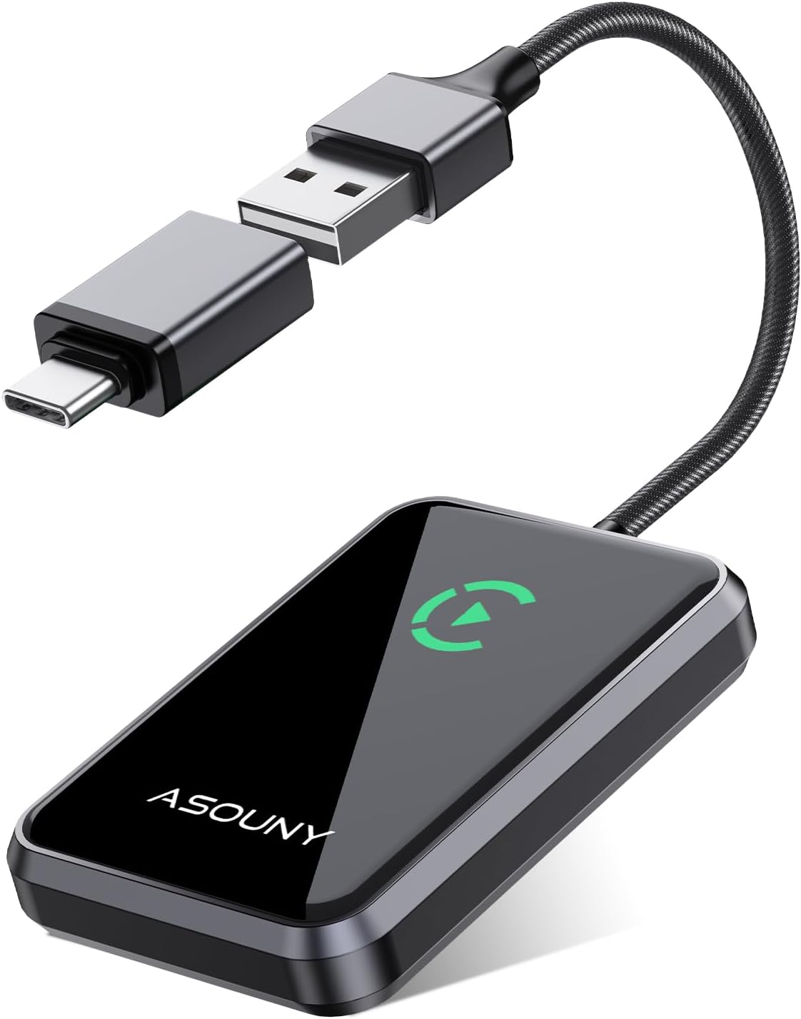 612BEl0wWL._AC_SL1500_.jpg Wireless CarPlay Adapter, Converts Wired CarPlay to Wireless, Plug and Play CarPlay Wireless Adapter, Auto Connect Easy Setup Fit for Cars from 2016 and iPhone iOS 10+, Dark Grey - Image 1