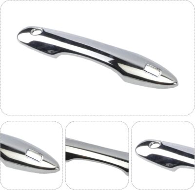 Door Handle Cover Trim Compatible with Toyota Camry 2018-2025 /Corolla 2019-2025 /Avalon 2019-2022 /Pruis Hatchback 2016-2024 Accessories Exterior Door Handle Protector with 2 Smart Key Holes Chrome - Image 4
