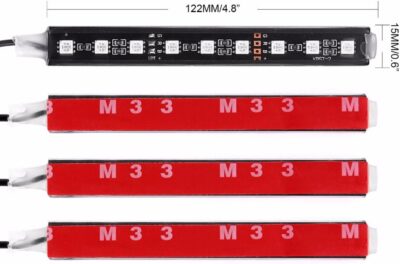 Car LED Strip Light, EJ's SUPER CAR 4pcs 48 LED Car Interior Lights Under Dash Lighting Waterproof Kit,Atmosphere Neon Lights Strip for Car,DC 12V(Pink) - Image 6