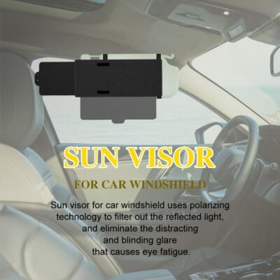 Polarized Car Sun Visor Extension with PC Lens and Side Sunshade, Anti-Glare Windshield Visor - Universal for Most Cars (Black) - Image 6