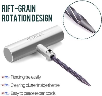 BETOOLL Tire Repair Kit, 24 Pcs Professional Heavy Duty Universal Emergency Flat Tire Repair Kit to Fix Punctures, for car Motorcycle, Truck, Golf Cart, ATV, Tractor, ARB, RV, SUV, Trailer etc. - Image 3