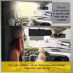 Polarized Car Sun Visor Extension with PC Lens and Side Sunshade, Anti-Glare Windshield Visor - Universal for Most Cars (Black) - Image 5