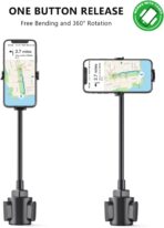 Esoulk Car Cup Phone Holder, Car Phone Holder Cup Holder with 11” Long Arm, Goose Neck Cupholder Phone Holder, Adjustable Phone Holder for Car, Universal Cup Holder for Car, Cup Cradle - Image 2